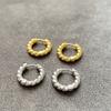 Brincos Europeus e Americanos de Luxo Leve Banhados a Ouro 18K Real para Mulheres Grandes Modernos para o Dia a Dia Estilo Frio Simples Brincos Torcidos de Alta Qualidade