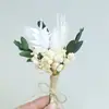 Ramo Mini de Flores Secas Transfronterizo de 12 cm, Flores Reales, Rosas, Gypsophila, Regalo, Ramillete, Decoración de Coche, Decoración Hecha a Mano
