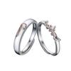 Anillos de Pareja Plateados para Hombres y Mujeres, Anillos de Pareja Sencillos con Alas de Ángel Japoneses y Coreanos, Anillos para el Dedo Índice