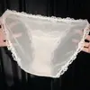 Estilo Puro Desejo Renda Francesa Cetim de Alto Valor Calcinhas para Mulheres Corte Alto Forro 100% Algodão Triângulo Leve Novo Estilo 2026