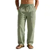 Amazon Transfronteiriça Europa e América Masculino Simples Algodão Linho Solto Perna Larga Casual Tendência ins Hip-hop Esportivo Marca da Moda