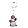 Llavero de Muñeco de Nieve Navideño Accesorios para Mochila Goma Suave de PVC Pequeños Accesorios de Regalo Colgante Personalizado DIY Colgante