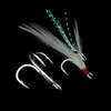 Pluma tres anzuelos depósito de sangre anzuelo atar pelo tres anzuelos anzuelo señuelo artificial Barb tres anzuelos de ancla accesorios para aparejos de pesca fabricantes al por mayor