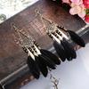 Pendientes de plumas transfronterizos Bohemianos largos con gancho para la oreja personalidad accesorios de turismo de Yunnan joyería retro una generación de cabello