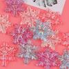 Decoraciones Navideñas Acrílico Cristal Transparente Copos de Nieve Colgantes para Árbol de Navidad Hecho a Mano DIY Accesorios de Joyería