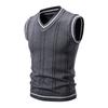 Chaleco de Punto para Hombre para Exportación, Nuevo Estilo Sweater 2025, Tejido de Punto de Bloques de Color a la Moda, Chaleco Sweater Talla Grande