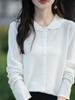 Chaqueta Cardigan de Solapa Manga Larga al por Mayor Otoño 2024 Nuevo Suéter de Punto de Lana para Mujer