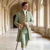 Disfraces de Halloween Más Vendidos, Vestido de Príncipe, Atuendo Cosplay, Conjunto de Tres Piezas Bordado con Encaje Estilo Palacio, Ropa Medieval