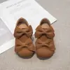 Zapatos Simples de Cuero de Color Sólido para Niños Verano 2025 Niñas Lazo Niñita Birken Zapatos Individuales Suela Suave Zapatos de Princesa