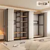 Guarda-roupa aberto com estrutura metálica, armário de armazenamento para quarto, uso doméstico, fácil de montar, adequado para apartamentos de aluguel