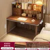 Escritorio con estantería, mesa integrada para dormitorio de niñas, escritorio de computadora simple, escritorio para oficina en casa, escritorio de estudio de estudiante montado en la pared