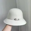 Hebilla de Cinturón Simple Estilo Coreano Sombrero de Fieltro de Lana de Color Sólido para Mujer Moda Otoño e Invierno Versátil Cálido Elegante Sombrero de Pescador de Moda