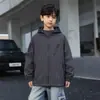 Chaqueta Casual de Otoño para Niños 2026 Nueva Moda Abrigo a Cuadros para Niños Mayores, Ropa con Capucha para Niños de Primavera y Otoño