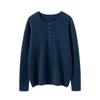 Suéter Pulóver de Punto Canalé con Cuello Redondo, Nuevo Estilo Otoño e Invierno, Top Suave y Agradable para la Piel para Mujer, Camiseta Básica de Cachemir de Punto de Color Sólido