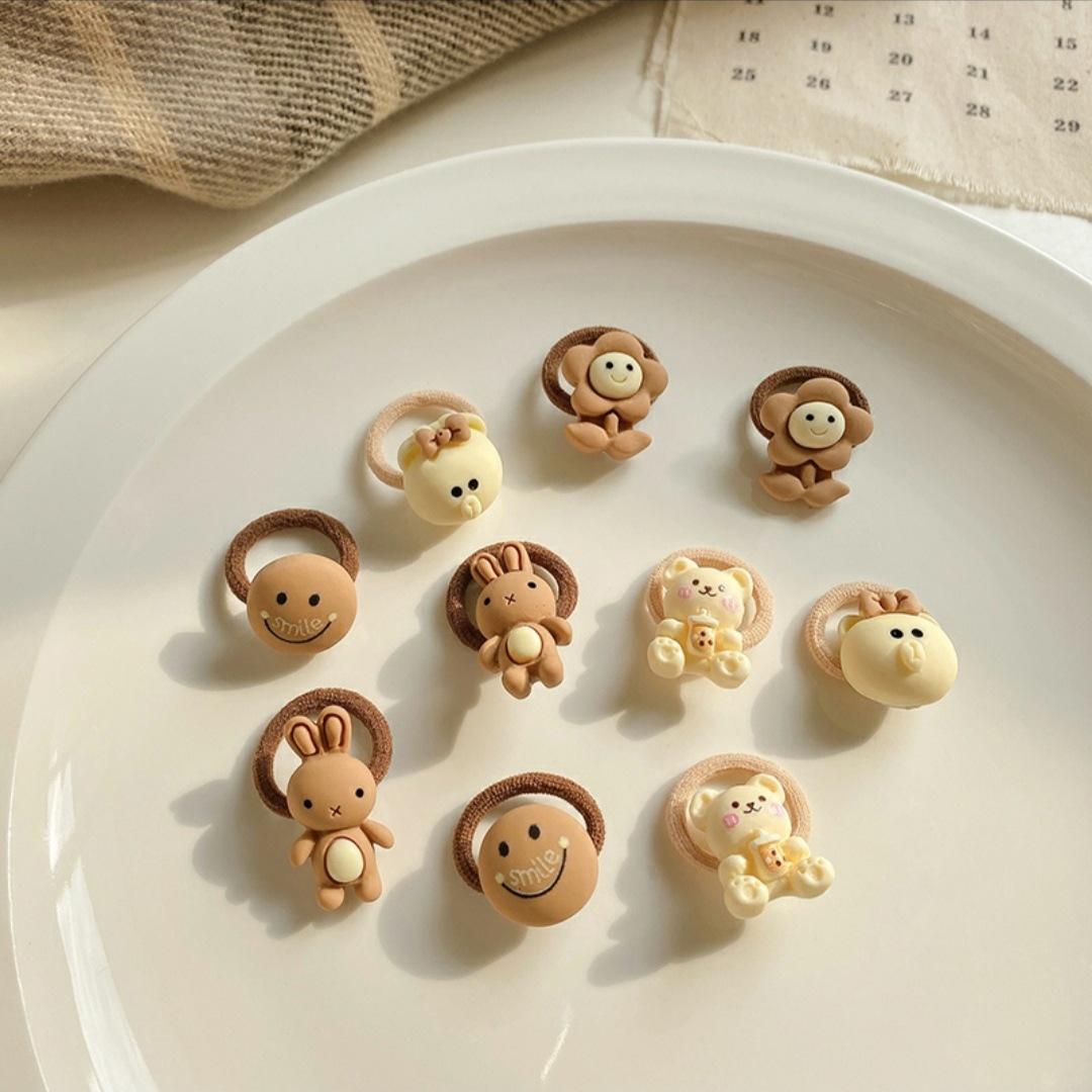 10件套~咖色儿童皮筋