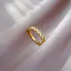 [Galvanoplastia de Oro Real] Anillo Abierto Anillo Simple Anillo de Personalidad Anillo de Comida Celebridad de Internet Mismo Estilo Simple Estilo Frío