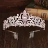 Venta Caliente Transfronteriza Corona de Novia para el Cabello con Diamantes de Cristal Corona de Cumpleaños Tiara Diadema para Actuación Infantil Accesorios para el Cabello