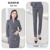 Ropa de verano traje formal de doble botonadura de manga larga grueso de moda para hombre y mujer mismo atuendo de negocios traje de vestir para mujer ropa de trabajo de hotel