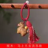 Madeira de Jujuba Fulminada Pingente de Corrente de Celular DIY Chaveiro Pingente de Bolsa Estilo Retro Chinês Atacado do Fabricante