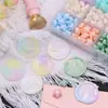 Conjunto de Caixa Transparente com 24 Contas de Cera em Formato de Estrela Série de Cores Macaron Contas de Cera Peroladas Cores Misturadas Ecológico