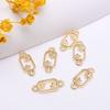 Accesorios para Aretes Rellenos de Oro de 14K que Conservan el Color, Colgante Doble con Forma de Flor con Micropavé de Zirconias, Accesorios para Aretes Semiterminados DIY al Mayoreo