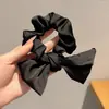 Scrunchie lenço quadrado estilo pastoral francês para meninas e crianças, elástico de cabelo doce com laço para coques, acessório de cabelo