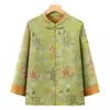 Novos Estilos Primavera e Verão Tops Estilo Chinês para Mulheres de Meia-Idade e Idosas, Cardigans Retrô, Camisas Tang Suit de Manga Longa Soltas de Tamanho Grande