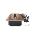 Mobiliario de oficina nuevo: mesa de conferencias grande, escritorio largo, diseño simple y moderno, escritorio de oficina, juego de mesa y sillas para sala de conferencias, esquinas redondeadas