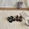 XSHX Encaje Vintage|Zapatos de Cuero Bajos Mary Jane Estilo Coreano Francés para Niñas 26 Otoño Nuevos Horma Ancha Punta Redonda Antideslizantes