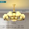 Todo o cobre novo estilo chinês jade lustre sala de estar lâmpada atmosfera high-end villa duplex edifício hall restaurante estilo chinês lâmpadas
