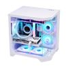 Chassi de computador de mesa com iluminação panorâmica M-ATX, chassi de vidro temperado com perspectiva HD de três lados para e-sports