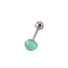 Anel de Língua Cruzado Flash Sexy Menina Quente Rosca Externa Aço Inoxidável Língua Nail Gotejamento de Óleo Glitter Estrela Anel de Língua Pedra Natural
