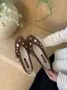 Sapatos Baixos de Veludo com Strass Estilo Coreano Primavera Bico Redondo para Mulheres Sapatos de Ballet Versáteis Mary Janes para o Trabalho