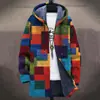 Amazon Impresión Digital 3D Ropa de Abrigo de Invierno Cárdigan Estampado con Capucha para Hombre Forro Polar Engrosado Juventud 2025 Cortavientos