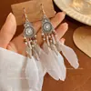 Brincos Boêmios com Franjas, Brincos Longos de Pena Estilo Étnico, Novo Estilo Popular, Brincos de Grife da Moda da Internet