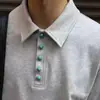 Comercio exterior transfronterizo estilo americano moderno vintage estilo old money cuello camisero streetwear camiseta de manga corta para hombre top tipo polo fresco y elegante
