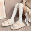 Calcetines Altos Grises de Gama Alta para Mujer para Combinar con Botas, Calcetines Holgados de Color Sólido Estilo Perezoso de Nicho, Calcetines JK de Algodón Puro Famosos en Internet