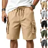 Pantalones cortos de verano para hombre, nuevos, de ajuste holgado, para trabajo al aire libre, atléticos, casuales, talla grande, con cordón, estilo Amekaji, multicolor