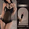 Gui Yun cos Ropa Interior Sexy Cuero Patentado Ajustado Cuero Paquete Uniforme de Reina Cadena Sexy Caliente Archivo Abierto