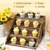 Suporte de madeira para cupcakes de mesa transfronteiriço, suporte de armazenamento para lanches e bebidas, estante de exibição de brinquedos e figuras para casa