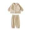 Pijama de Terciopelo para Niña Wurib Invierno Oso Ropa para el Hogar Traje Grueso Cálido de Felpa para Niños Conjunto de Dos Piezas