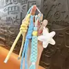Colgante de Estrella con Borla de Cuero Adorno de Llavero de Pareja Exquisito Lindo Accesorio para Bolsa Llavero de Coche