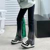 Jeans Retrô Americano com Degradê Micro-flare Feminino Spice Girls Casual Modelador vibe Outono Inicial Calças ins