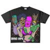 Camiseta holgada de algodón unisex con estampado de moda urbana oscura estilo Harajuku retro americano Y2K de verano
