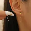 Pendientes Casuales de Nicho Elegantes con Hilo Ondulado y Borla, Corazón, Mariposa, Estrella, Hilo para Oreja, Pendientes Estilo Ins para Mujer
