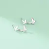 Pendientes de botón de mariposa Nuevos 2024 pendientes populares lujo ligero nicho sensación de alta calidad no es necesario quitarse los pendientes al dormir