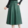 Falda de Cuero con Hebilla Vintage para Mujer, Otoño 2026 Nueva Falda de Cintura Alta Ajustada al Cuerpo que Resalta las Caderas, Falda Lápiz de Longitud Media Adelgazante