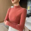 Suéter de Cachemira de Cuello Alto a Media Altura Listo para Usar de Primera Línea para Mujer 100% Cachemira Pura Rayas Aspecto Adelgazante Suéter de Punto para Vestir por Debajo