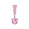 Estilo Nuevo Europeo y Americano Forma de Corazón Rosa Piercing de Ombligo Botón del Ombligo Múltiples Estilos Venta Caliente Acero Inoxidable Incrustado con Circonita Joyería para Piercing Joyería de Ombligo