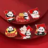 Broche de Feriado Nacional Desenho Animado Fofo Panda Insígnia Texto Patriótico Onze Celebração Insígnia Comemorativa Tendência Nacional Acessórios